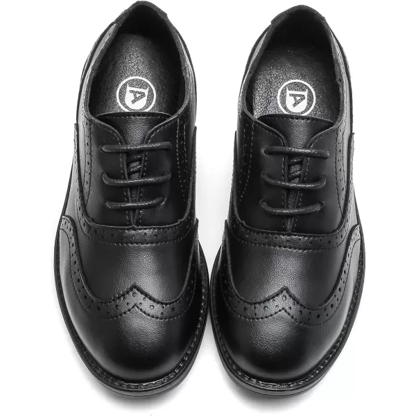 DADAWEN Boy's Classic Leather Lace Up Wingtip Comfort Oxford Shoes School Uniform Wedding Church Dress Shoes 