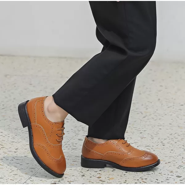 DADAWEN Boy's Classic Leather Lace Up Wingtip Comfort Oxford Shoes School Uniform Wedding Church Dress Shoes 