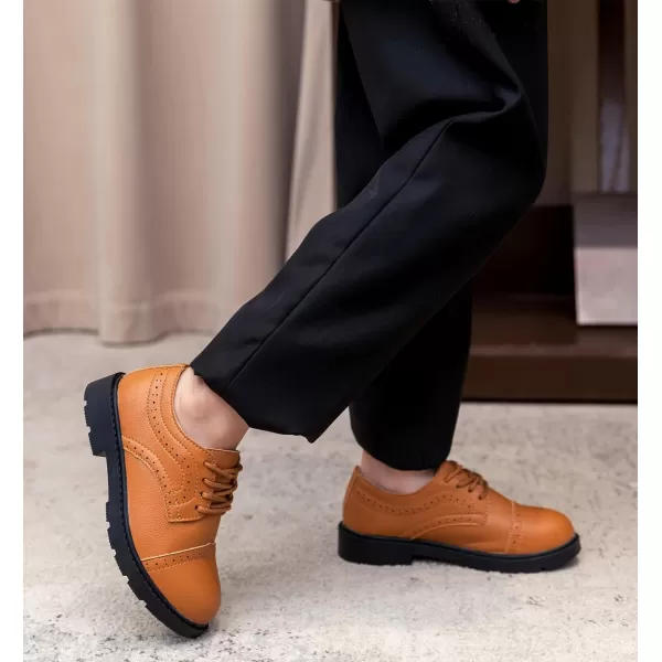 DADAWEN Boys Girls Classic Lace-Up Dress Shoes Oxford Shoes Wedding Church School Uniform Shoes 