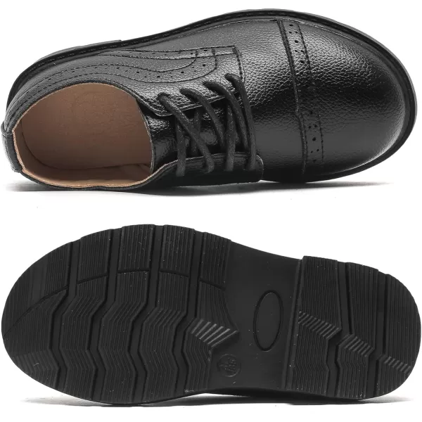 DADAWEN Boys Girls Classic Lace-Up Dress Shoes Oxford Shoes Wedding Church School Uniform Shoes 