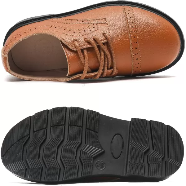 DADAWEN Boys Girls Classic Lace-Up Dress Shoes Oxford Shoes Wedding Church School Uniform Shoes 