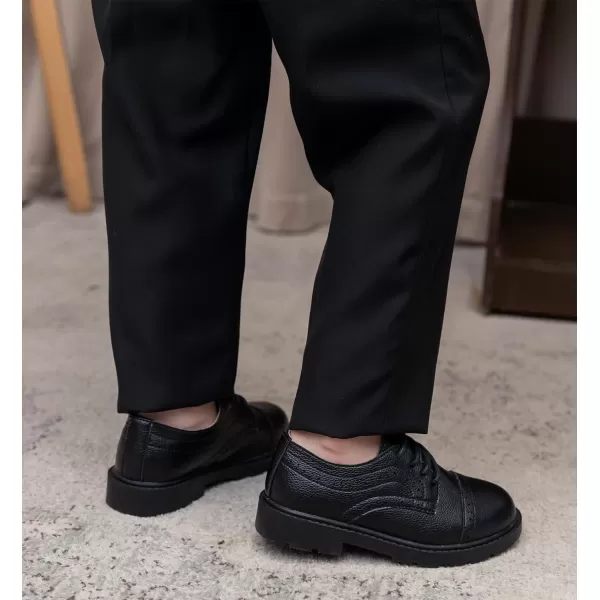 DADAWEN Boys Girls Classic Lace-Up Dress Shoes Oxford Shoes Wedding Church School Uniform Shoes 