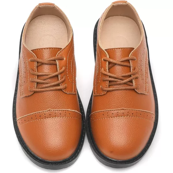 DADAWEN Boys Girls Classic Lace-Up Dress Shoes Oxford Shoes Wedding Church School Uniform Shoes 