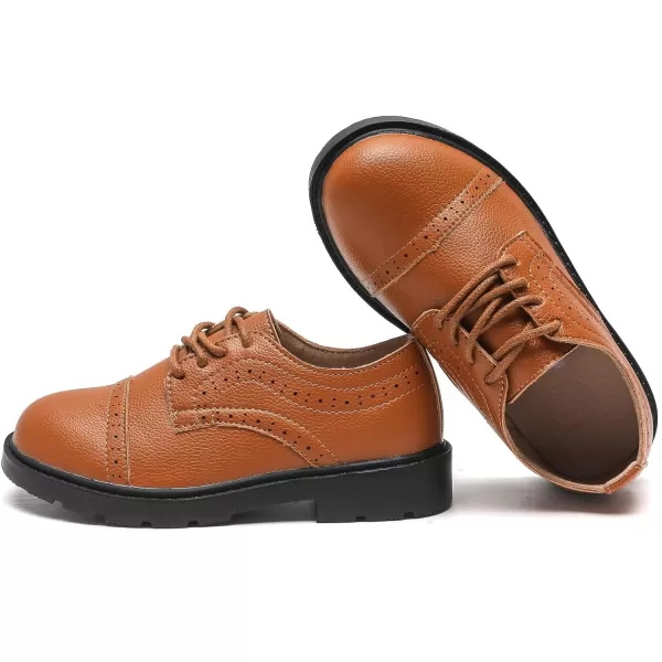 DADAWEN Boys Girls Classic Lace-Up Dress Shoes Oxford Shoes Wedding Church School Uniform Shoes 