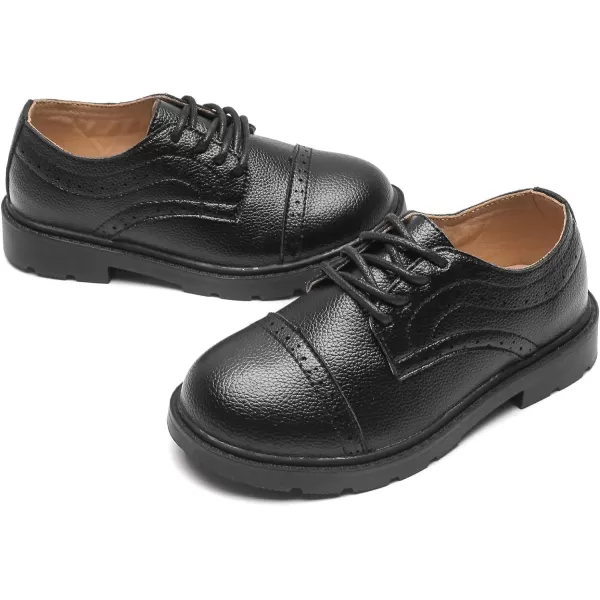 DADAWEN Boys Girls Classic Lace-Up Dress Shoes Oxford Shoes Wedding Church School Uniform Shoes 