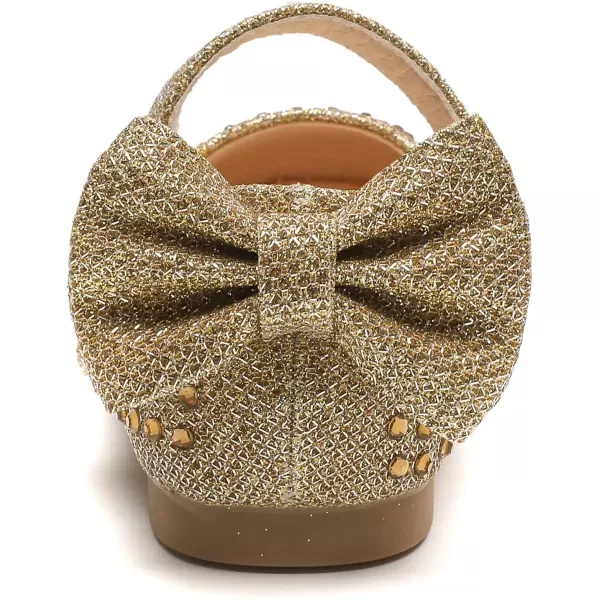DADAWEN Girls Dress Shoes Princess Glitter Rhinestone Mary Jane Ballerina Flats Party School Shoes Wedding Flower Girl 