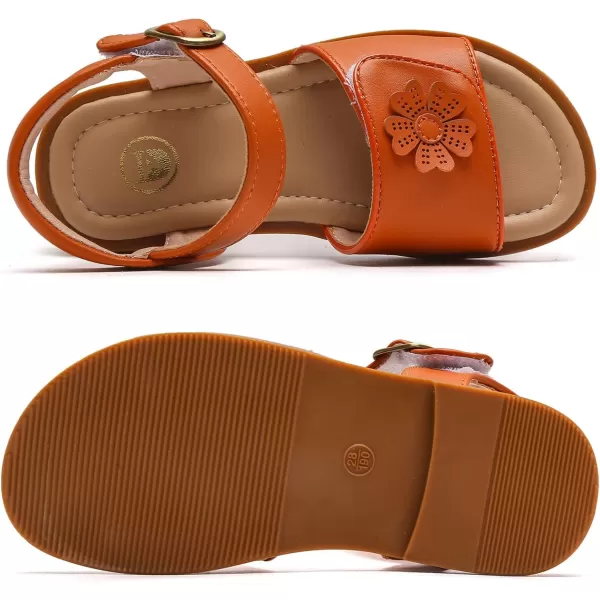 DADAWEN Girls Glitter Sandals Open Toe Cute Flower Soft Princess Flats Dress Sandals Summer Shoes for Toddler Little Kid Big Kid