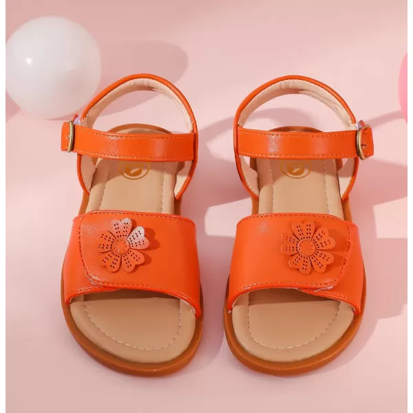 DADAWEN Girls Glitter Sandals Open Toe Cute Flower Soft Princess Flats Dress Sandals Summer Shoes for Toddler Little Kid Big Kid