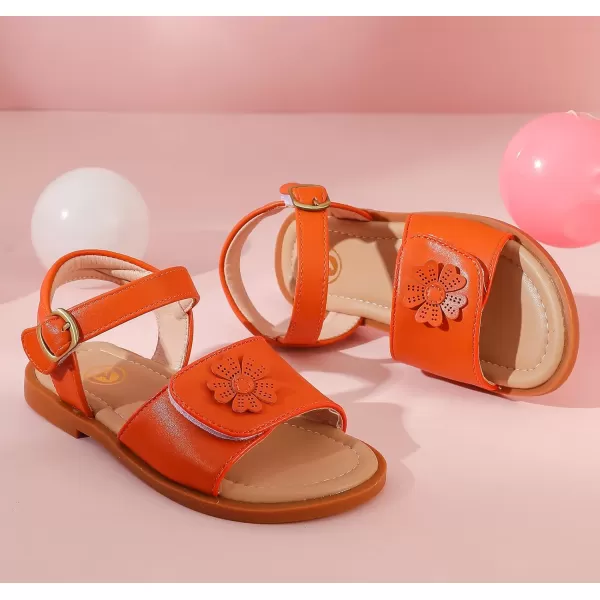DADAWEN Girls Glitter Sandals Open Toe Cute Flower Soft Princess Flats Dress Sandals Summer Shoes for Toddler Little Kid Big Kid