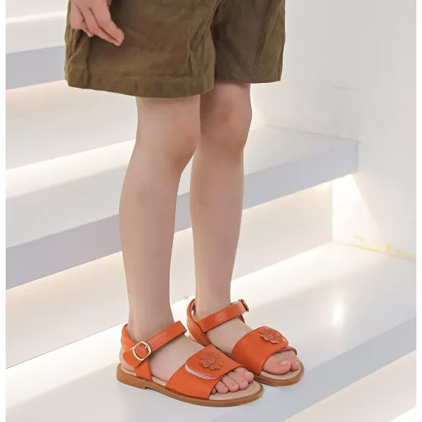 DADAWEN Girls Glitter Sandals Open Toe Cute Flower Soft Princess Flats Dress Sandals Summer Shoes for Toddler Little Kid Big Kid