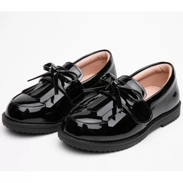 DADAWEN Girl's Loafers Slip On Tassel Oxford Shoes Flats Round Toe School Uniform Dress Shoes 