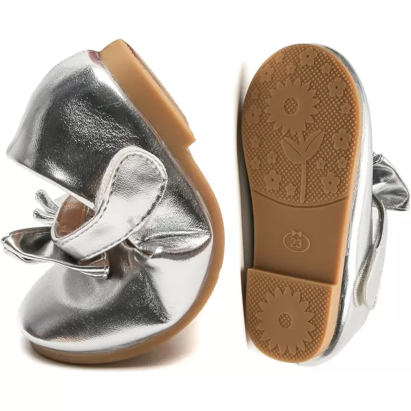 DADAWEN Girls Mary Jane Dress Shoes Front Bow Ballerina Flats Princess Wedding Party School Shoes 