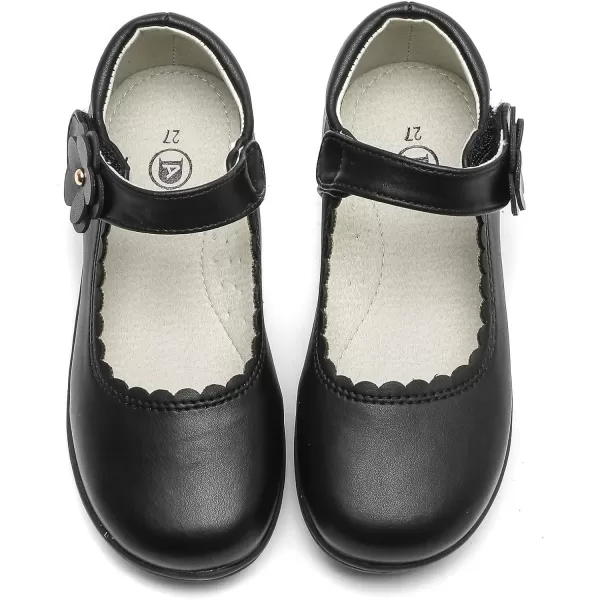 DADAWEN Girls Mary Jane Flats School Uniform Shoes Strap Dress Shoes 