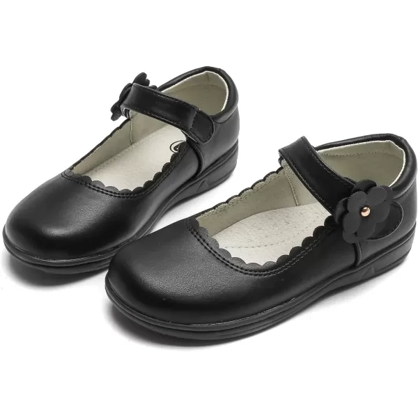 DADAWEN Girls Mary Jane Flats School Uniform Shoes Strap Dress Shoes 