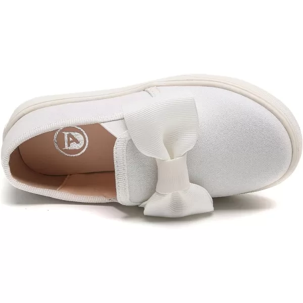 DADAWEN Girls Slip On Glitter Sneakers Cute Bow Lazy Tennis Shoes Loafers for Little Girls