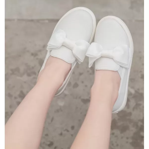 DADAWEN Girls Slip On Glitter Sneakers Cute Bow Lazy Tennis Shoes Loafers for Little Girls