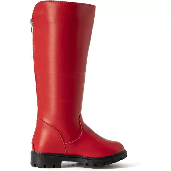 DADAWEN Girl's Waterproof Pom Pom Back Zipper Knee High Winter Riding Boots 
