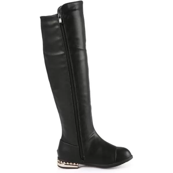 DADAWEN Girl's Waterproof Side Zipper Knee High Riding Boots 