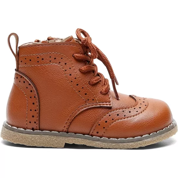 DADAWEN Toddler Baby Boys Girls Hiking Boots Waterproof Leather Non Slip Lace Up Outdoor Work Ankle Winter Snow Boots