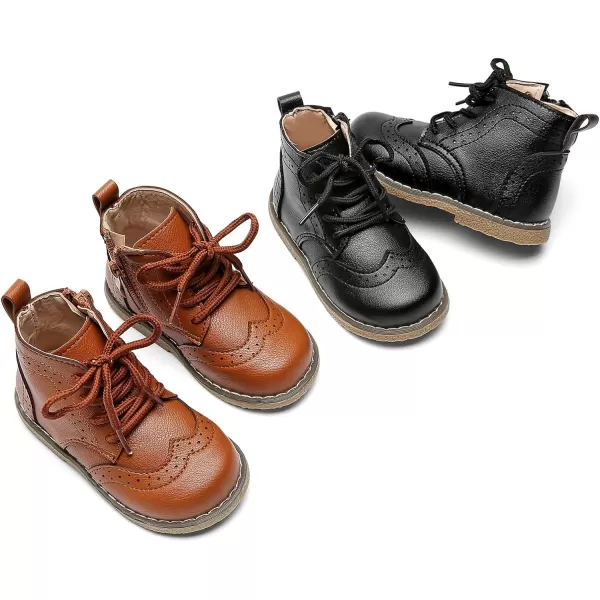 DADAWEN Toddler Baby Boys Girls Hiking Boots Waterproof Leather Non Slip Lace Up Outdoor Work Ankle Winter Snow Boots