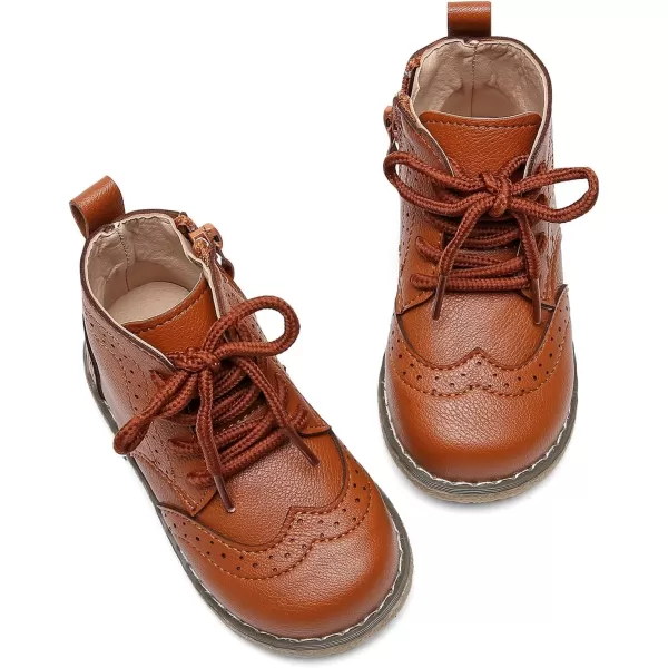 DADAWEN Toddler Baby Boys Girls Hiking Boots Waterproof Leather Non Slip Lace Up Outdoor Work Ankle Winter Snow Boots