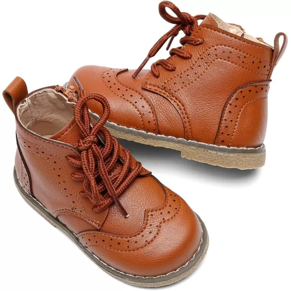 DADAWEN Toddler Baby Boys Girls Hiking Boots Waterproof Leather Non Slip Lace Up Outdoor Work Ankle Winter Snow Boots