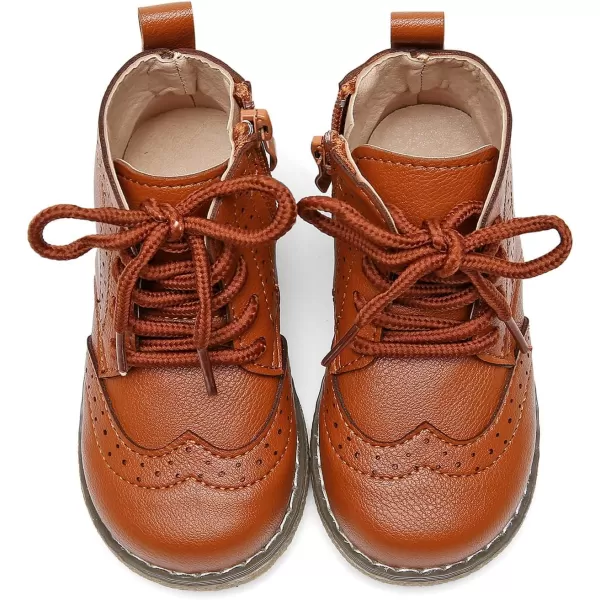 DADAWEN Toddler Baby Boys Girls Hiking Boots Waterproof Leather Non Slip Lace Up Outdoor Work Ankle Winter Snow Boots