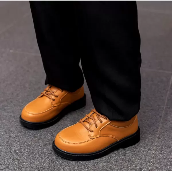 DADAWEN Toddler Boys Girls Classic Lace-Up Dress Shoes Oxfords Wedding Church School Uniform Shoes 