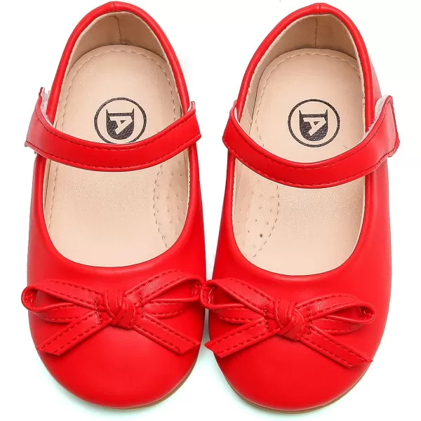 DADAWEN Toddler Little Girl Flower Girl Dress Shoes Cute Bow Girls Mary Jane Ballet Flats Party School Wedding Shoes