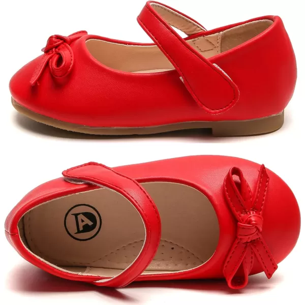 DADAWEN Toddler Little Girl Flower Girl Dress Shoes Cute Bow Girls Mary Jane Ballet Flats Party School Wedding Shoes