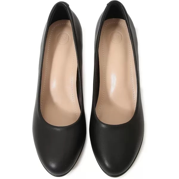 DADAWEN Women's Classic Leather Platform Mid-Heel Round Toe Mary Jane Bridal Wedding Party Dress Pump Shoes
