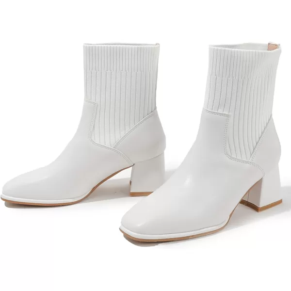 DADAWEN Women's Elastic Chelsea Boots Chunky Block Heel Ankle Booties