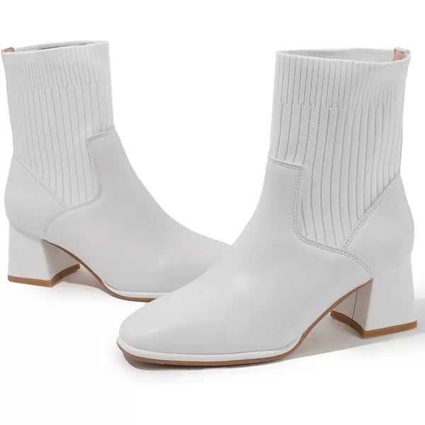 DADAWEN Women's Elastic Chelsea Boots Chunky Block Heel Ankle Booties