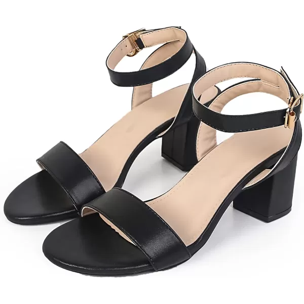 DADAWEN Women's Glitter Open Toe Ankle Strap Low Block Chunky Heels Sandals Party Wedding Bridal Dress Pumps Shoes