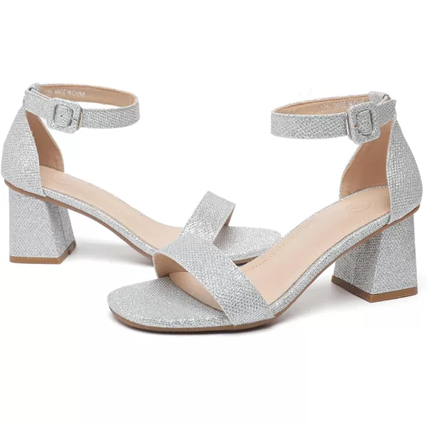 DADAWEN Women's Open Toe Ankle Strap Low Block Chunky Heels Sandals Bridesmaid Wedding Bridal Party Evening Homecoming Prom Dress Pump Shoes