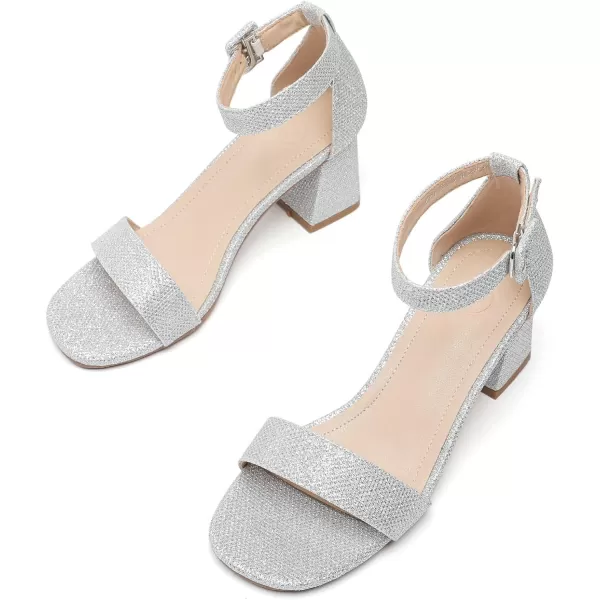 DADAWEN Women's Open Toe Ankle Strap Low Block Chunky Heels Sandals Bridesmaid Wedding Bridal Party Evening Homecoming Prom Dress Pump Shoes