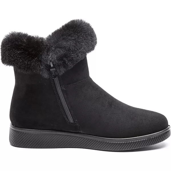 DADAWEN Womens Snow Boots Fur Lined Warm Ankle Booties Side Ziper Outdoor Comfortable Winter Shoes for Women