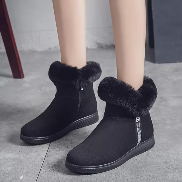 DADAWEN Womens Snow Boots Fur Lined Warm Ankle Booties Side Ziper Outdoor Comfortable Winter Shoes for Women