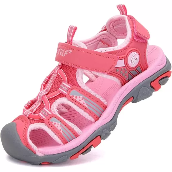 DADAWEN Boy's Girl's Outdoor Athletic Strap Breathable Closed-Toe Water Sandals 