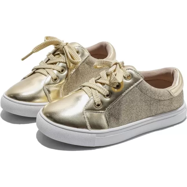 DADAWEN Boys Girls Sparkle Glitter Sneakers Low Top Casual Tennis Shoes for Toddler Little Girls 