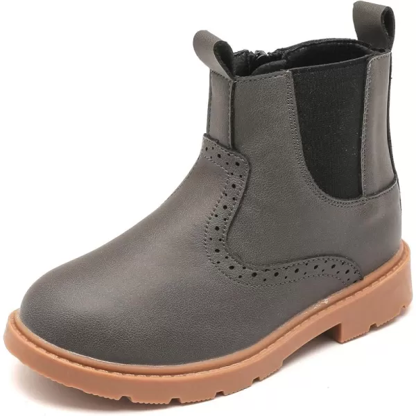 DADAWEN Boys Girls Waterproof Outdoor Side Zipper Comfort Chelsea Ankle Boots Combat Ankle Booties )