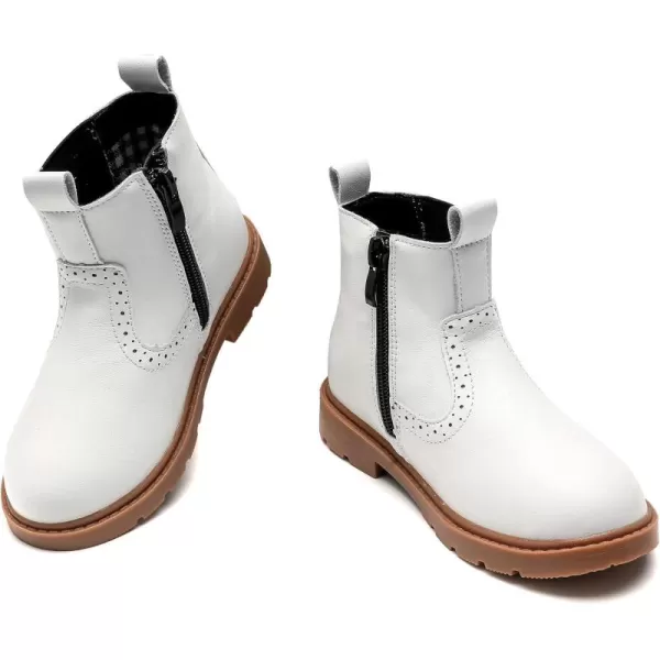 DADAWEN Boys Girls Waterproof Outdoor Side Zipper Comfort Chelsea Ankle Boots Combat Ankle Booties 