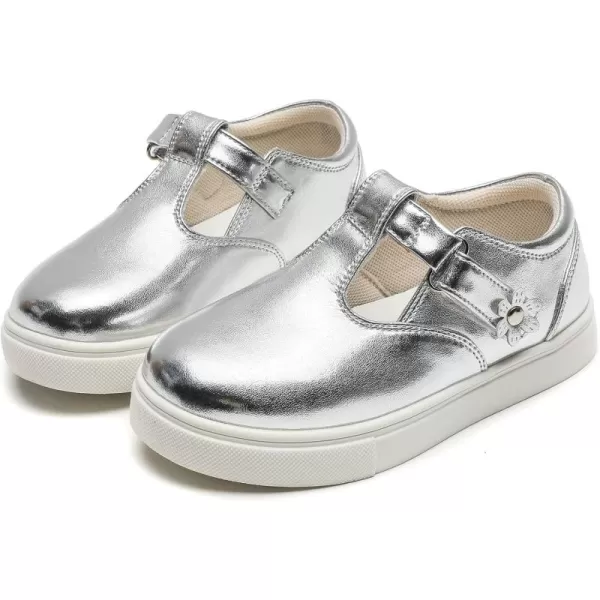 DADAWEN Girls Cute Mary Jane Flats School Uniform Shoes Comfort Sneakers 