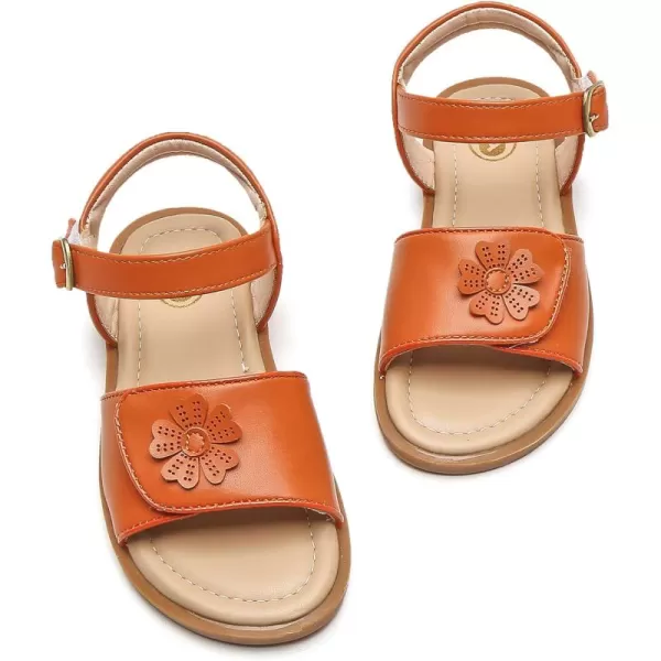 DADAWEN Girls Glitter Sandals Open Toe Cute Flower Soft Princess Flats Dress Sandals Summer Shoes for Toddler Little Kid Big Kid