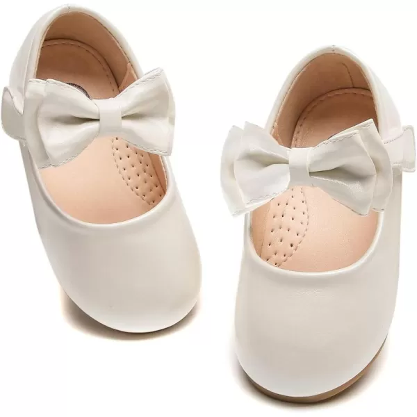 DADAWEN Girls Mary Jane Dress Shoes Front Bow Ballerina Flats Princess Wedding Party School Shoes 
