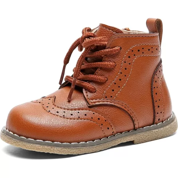 DADAWEN Toddler Baby Boys Girls Hiking Boots Waterproof Leather Non Slip Lace Up Outdoor Work Ankle Winter Snow Boots