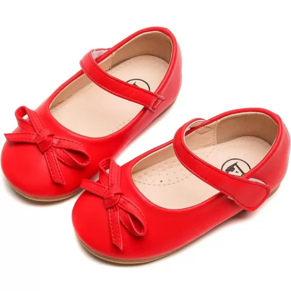 DADAWEN Toddler Little Girl Flower Girl Dress Shoes Cute Bow Girls Mary Jane Ballet Flats Party School Wedding Shoes