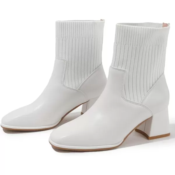 DADAWEN Women's Elastic Chelsea Boots Chunky Block Heel Ankle Booties
