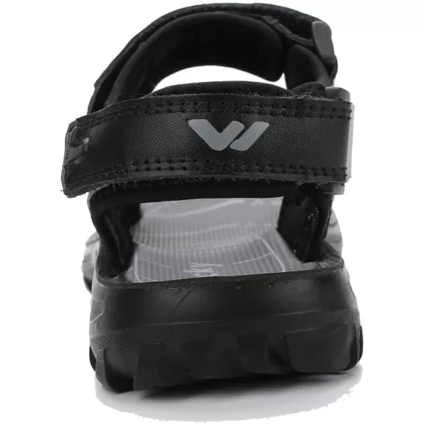 DADAWEN Boys Girls Leather Outdoor Hiking Sandals Summer Beach Adjustable Strap Sport Sandal