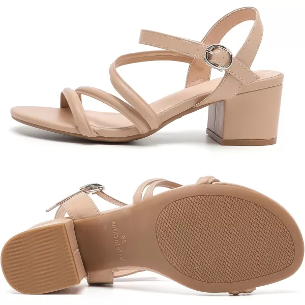 DADAWEN Women's Strappy Open Toe Rhinestone Low Block Chunky Heels Sandals Ankle Buckle Heeled Sandals Wedding Party Dress Pumps Shoes